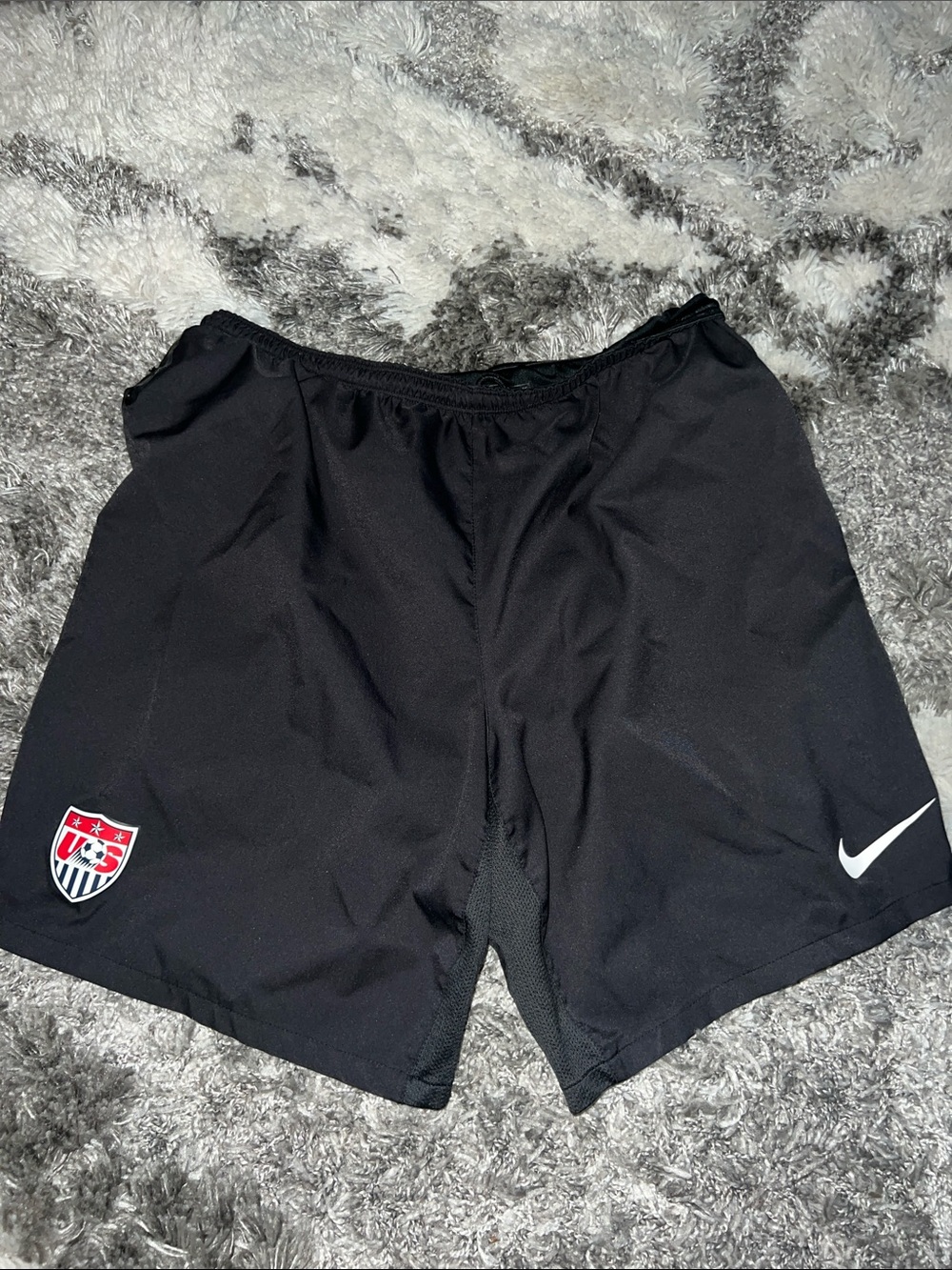 Nike Black Performance Shorts with United States Soccer and Nike Swoosh